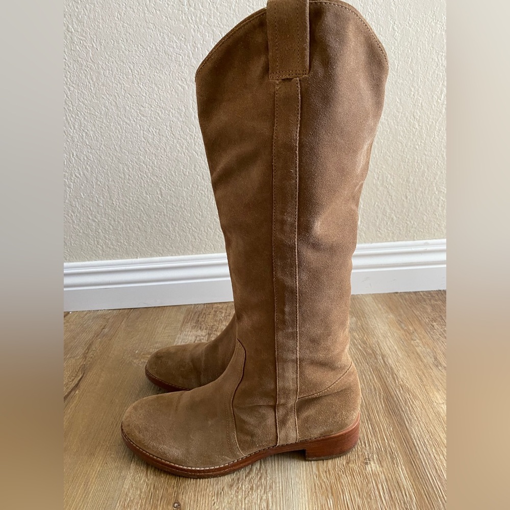 Via Spiga Tan Leather Tall Boots Sz 9 Western